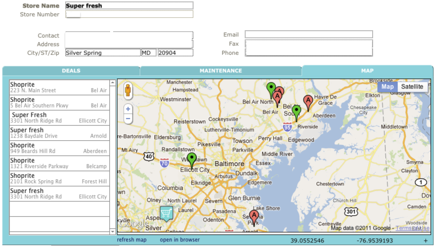 Maps for Nearby Stores – soSIMPLE Software/Paradise Partners